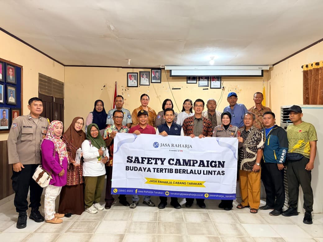 Sinergi Jasa Raharja dan Polres Tarakan dalam Mensosialisasikan Keselamatan Berlalu Lintas kepada Warga Pamusian