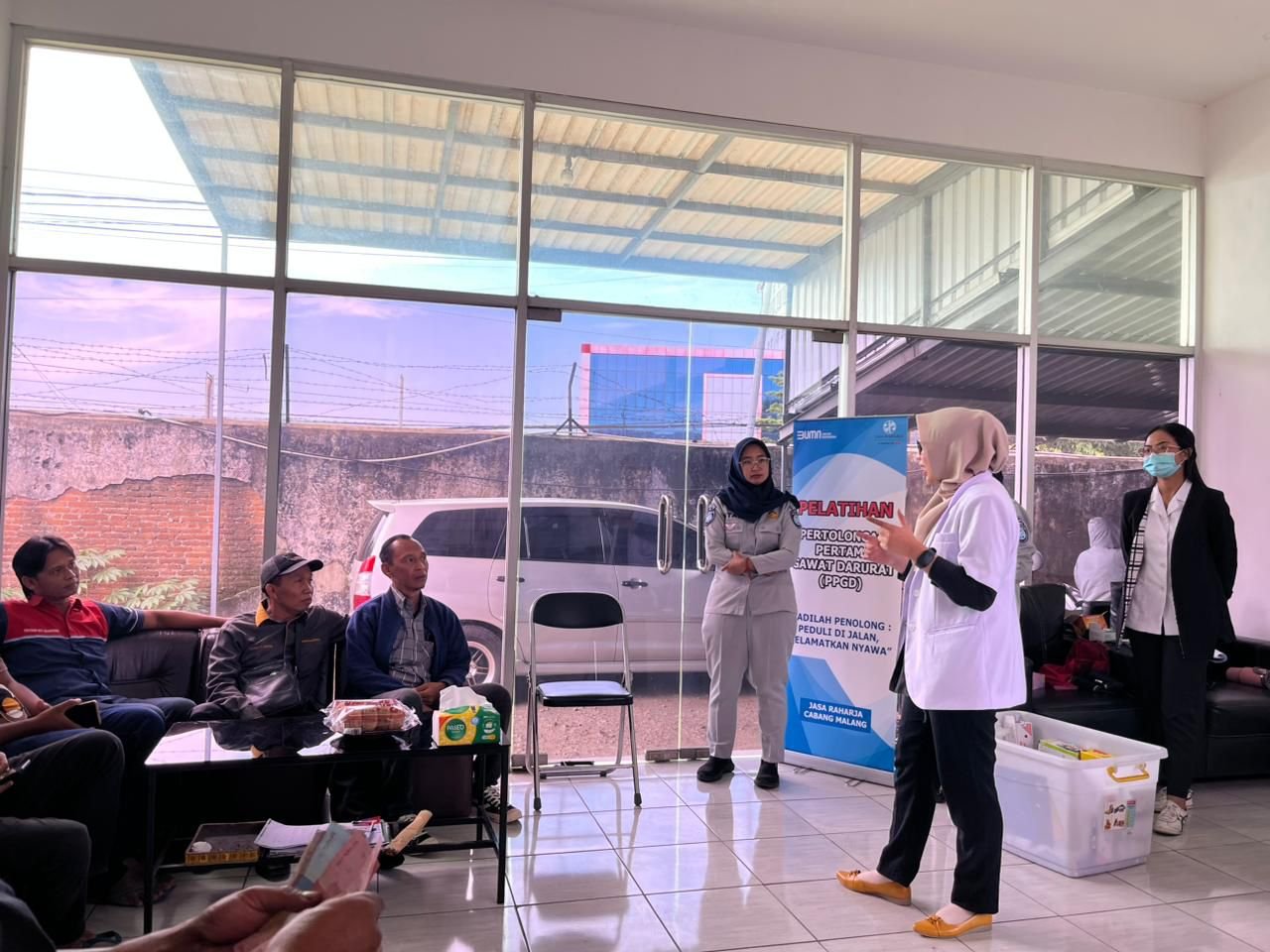 Jasa Raharja Cabang Malang Laksanakan  Giat MUKL dan PPGD di PO Tentrem Inti Sejahtera