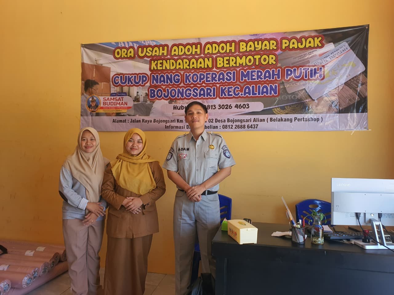 PT Jasa Raharja Kantor Cabang Magelang Laksanakan Monitoring Transaksi Samsat Budiman di BUMDes KDMP Bojongsari