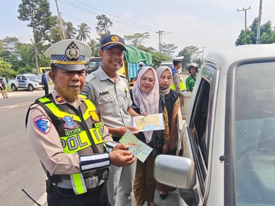 Bersama Mitra Terkait Jasa Raharja Gelar Operasi Gabungan di Tugu Coklat Pesawaran