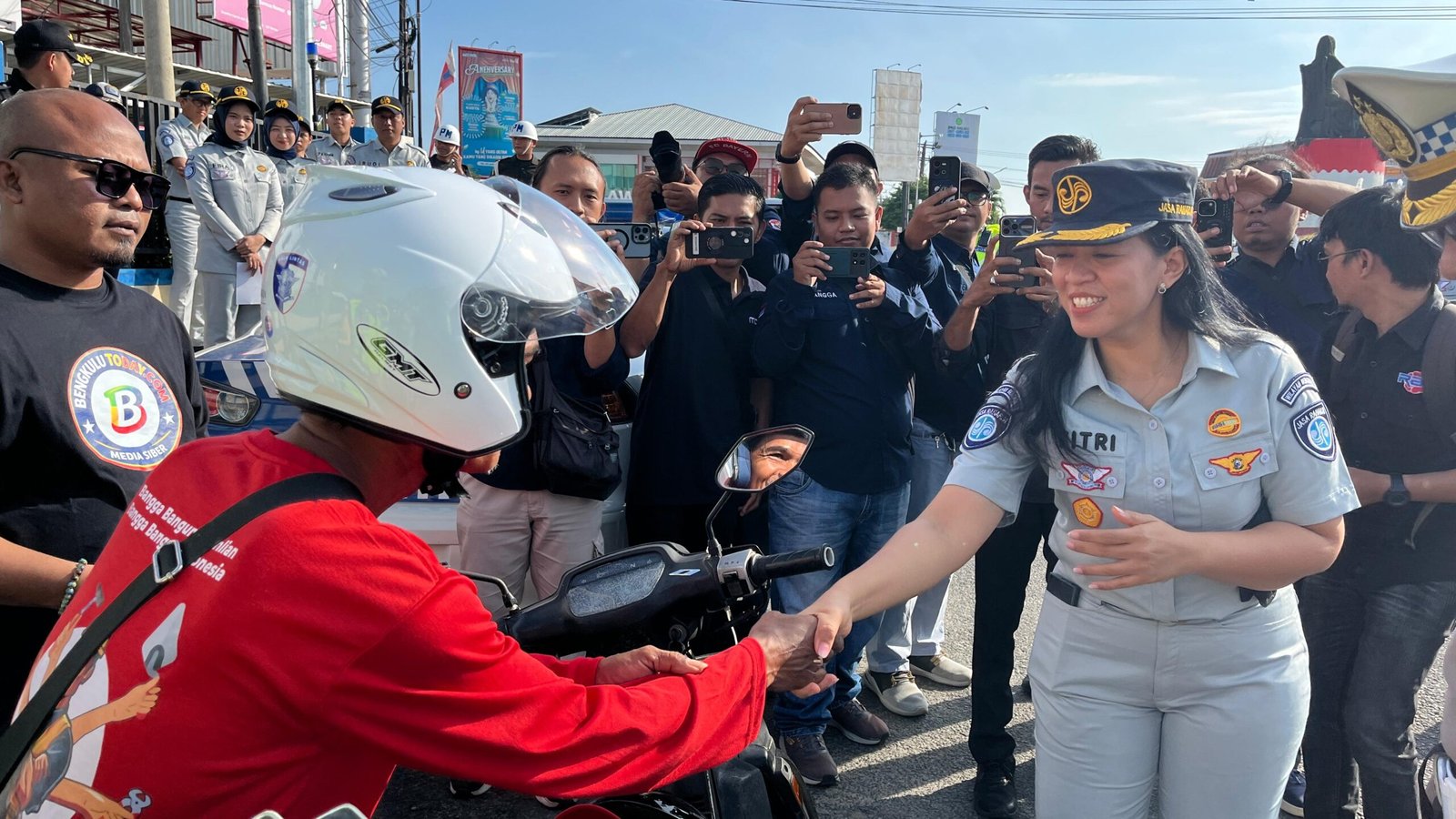 Jasa Raharja Bengkulu Ikut Serta dalam Kegiatan Polantas Menyapa di Kota Bengkulu