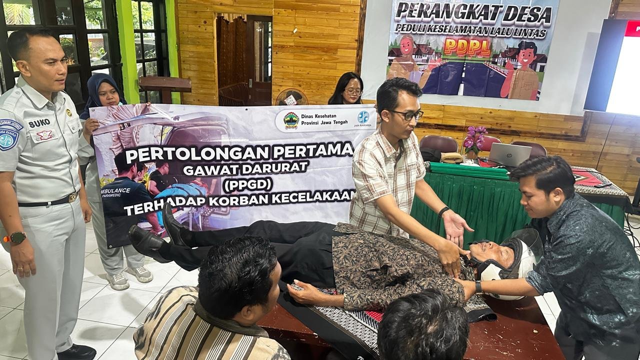 Jasa Raharja Klaten Laksanakan PPGD dan PDPL di Desa Kemudo Kecamatan Prambanan