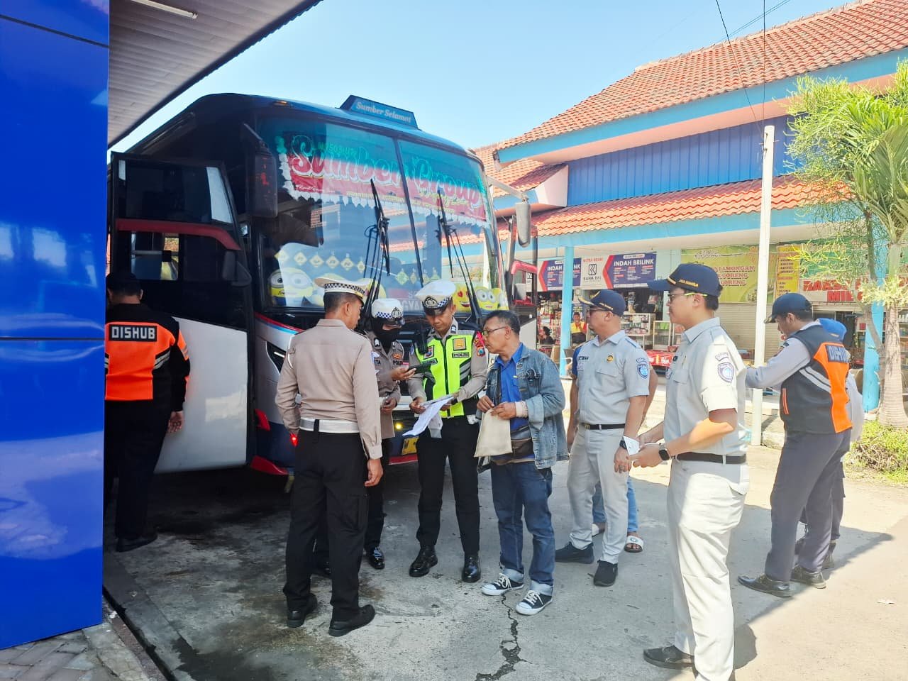 Pengecekan Kesiapan Transportasi Umum Jelang Idul Fitri, Dinas Perhubungan Dan Jasa Raharja Mojokerto Gelar Rampcheck Angkutan Umum