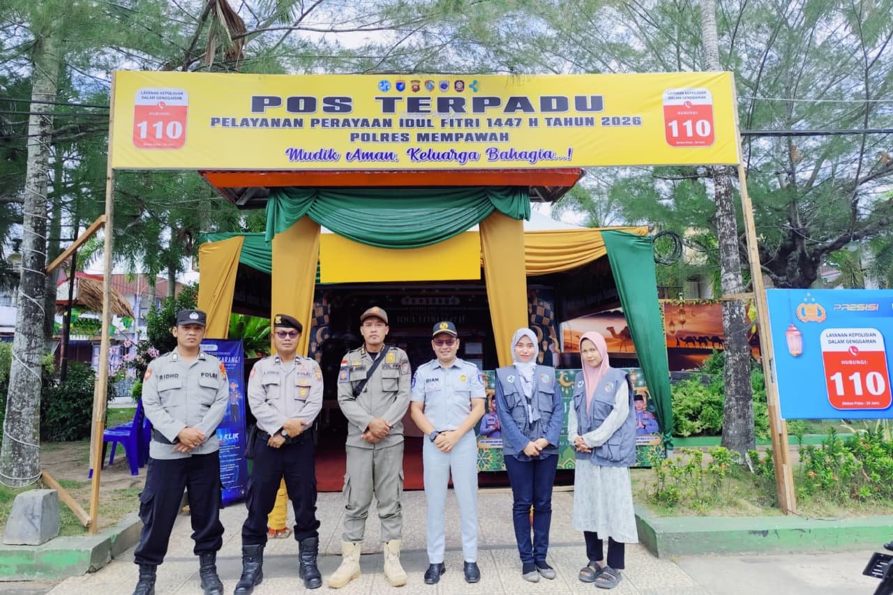 Jasa Raharja Kalimantan Barat Lakukan Monitoring Pos Terpadu Pengamanan Idul Fitri 1447 H di Mempawah