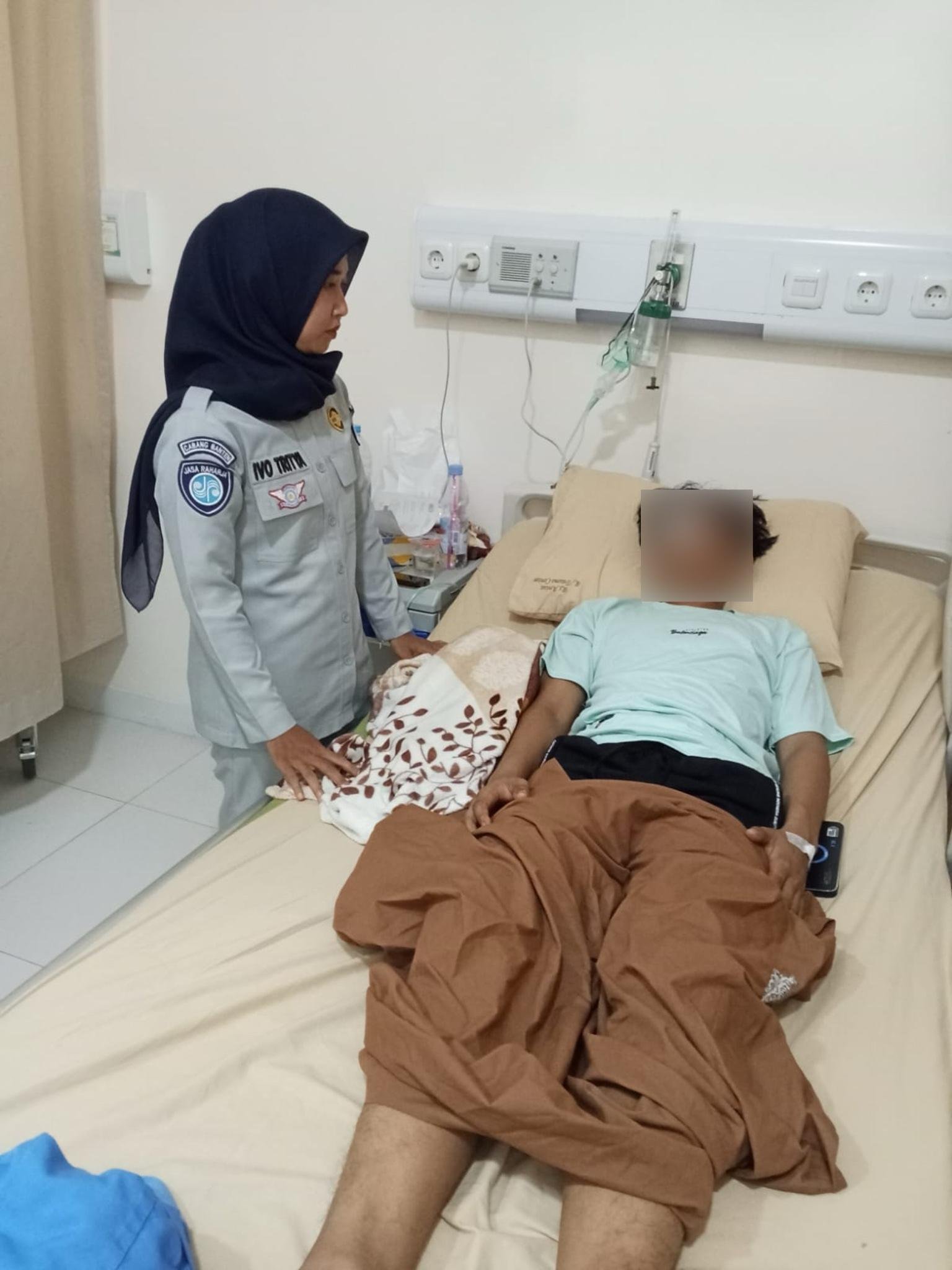 Berikan dukungan moril , Jasa Raharja kunjungi dan pastikan penjaminan Korban Laka Lantas di RS An nisa Kota Tangerang