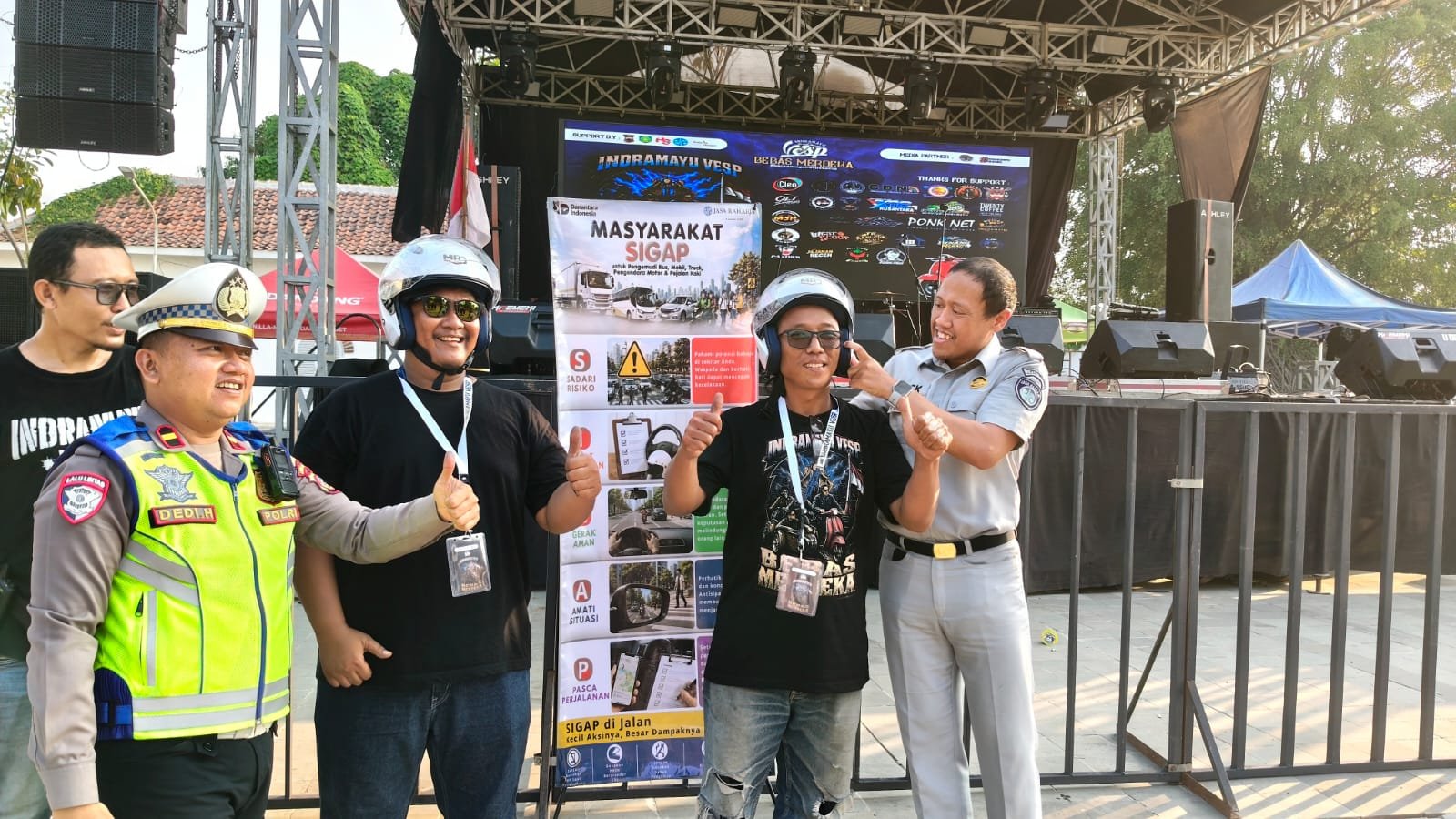 Jasa Raharja dan Polres Indramayu Ajak Masyarakat Lebih SIGAP melalui Safety Riding di HUT RI ke-81