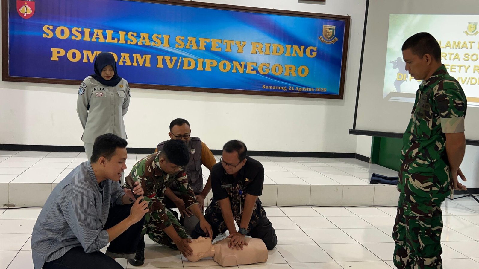 Jasa Raharja Cabang Semarang Gelar Safety Riding, MUKL, dan PPGD bagi Anggota TNI di Pomdam IV/Diponegoro