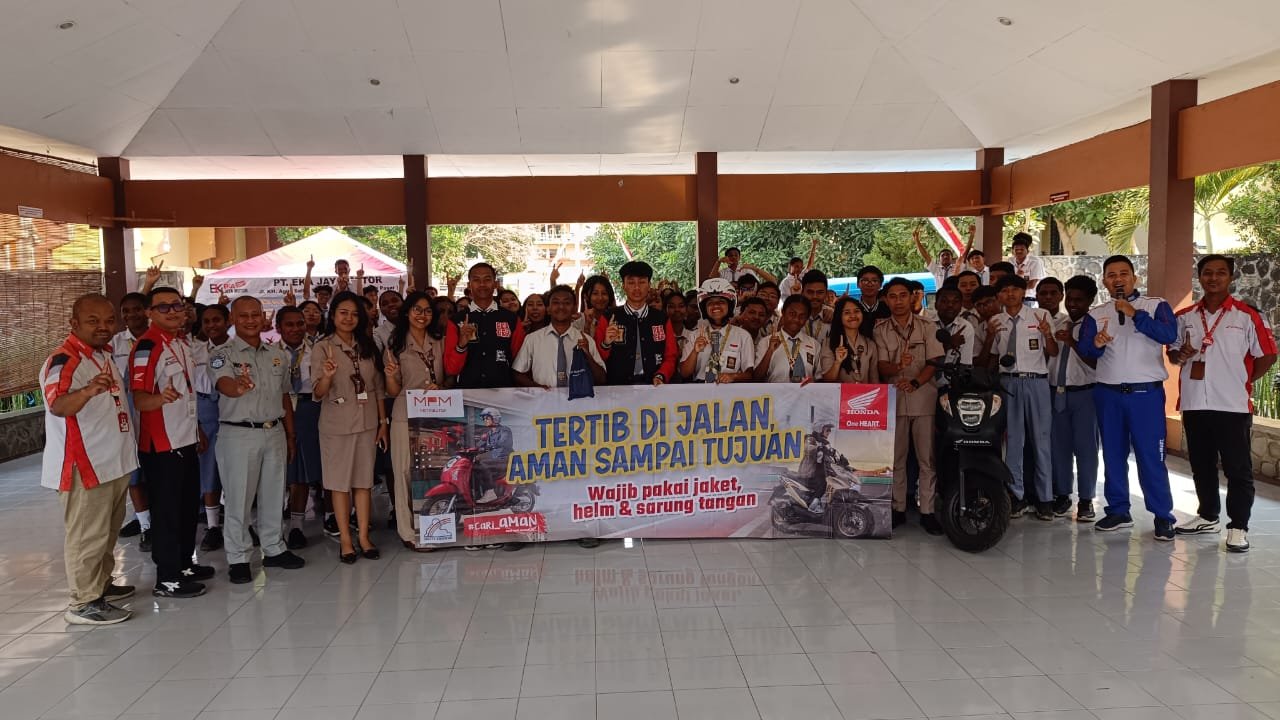 Kolaborasi Jasa Raharja dan Honda MPM Malang Kenalkan Safety Riding kepada Pelajar SMA Immanuel Batu